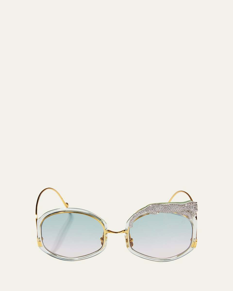 Rose Et Le Reve Leopard Round Acetate Sunglasses